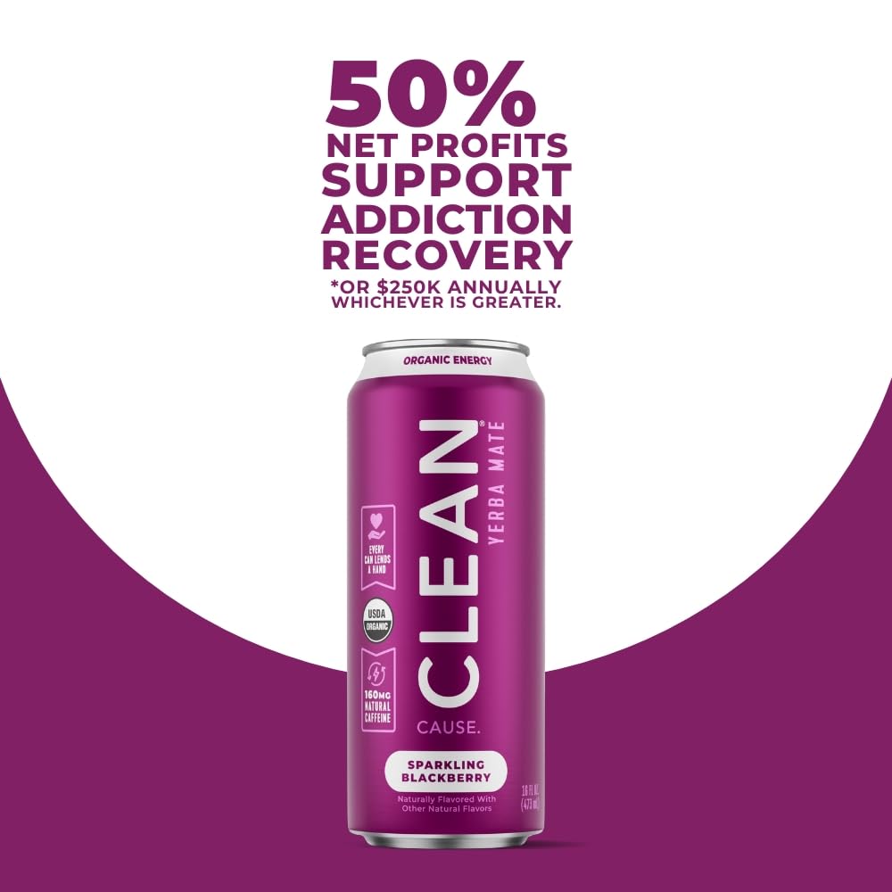 Clean Cause Sparkling Yerba Mate Blackberry 12Pk/16Oz