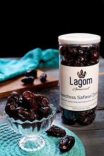 Lagom Gourmet Seedless Safawi Dates 1 Kg | Saudi Arabia Dates | All Natural | No Preservatives | No Added Sugar | Gluten Free Ve