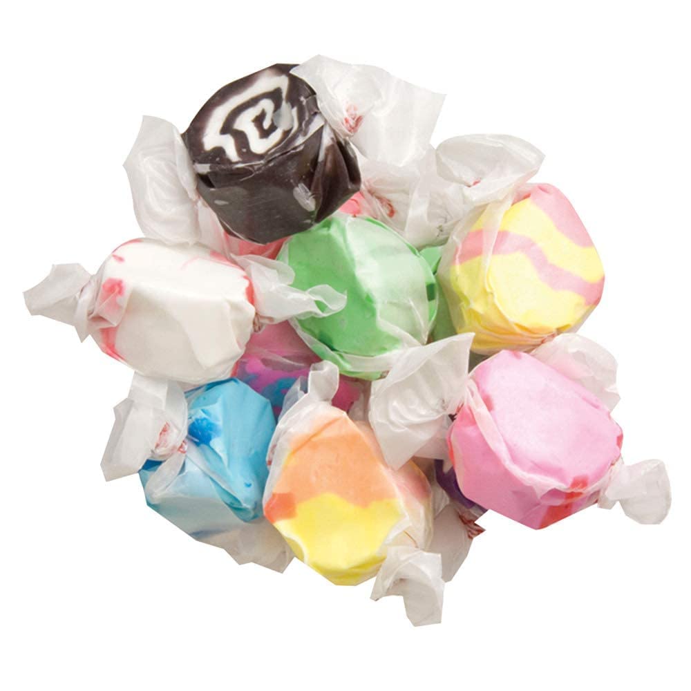 Gourmet Soft And Chewy Salt Water Taffy Candy - Individually Wrapped - Bulk Bag (Assorted Flavors, 1 Pound (Pack Of 1))