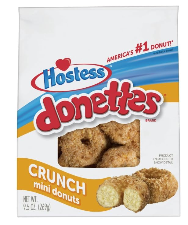 Generic Hostess Donettes - Crunch Mini Donuts - Sweet Coconut Crunch - 9.5 Oz Bag - Pack of 2