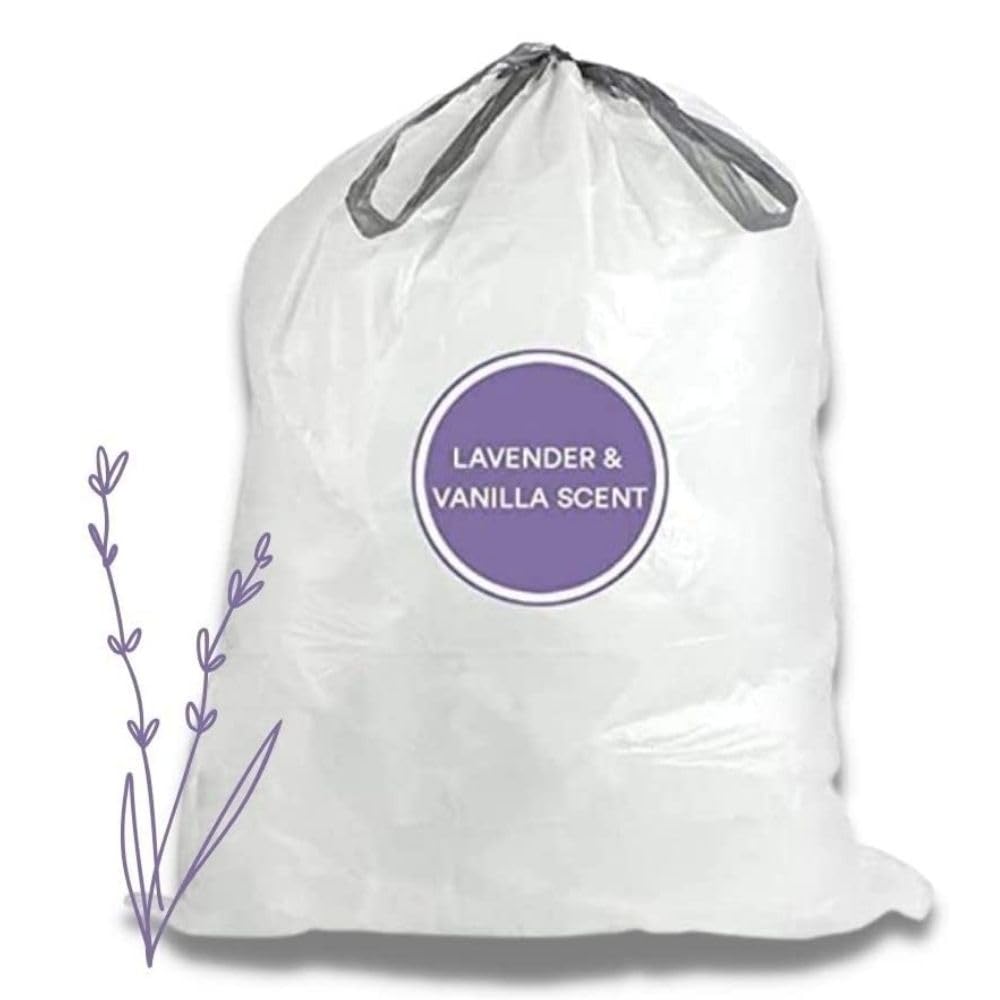Plasticplace 4 Gallon Trash Bags  0.7 Mil  Lavender And Soft Vanilla Scented Garbage Can Liners  17'' X 16'' (200 Count)