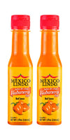 Mexico Lindo Red Habanero Hot Sauce | Real Red Habanero Chili Pepper | 78,200 Scoville Level | Enjoy With Mexican Food, Seafood & Pasta | 4.5 Fl Oz Bottle (Pack Of 2)