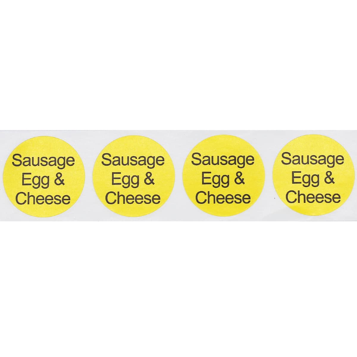 InStockLabels.com Sausage, Egg & Cheese Deli Labels 1 Inch Round Stickers, Paper, Model T03-08, 500 Total Stickers