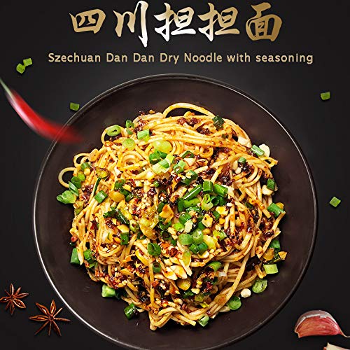 Szechuan Dan Dan Dry Noodle, Traditional Chinese Classic Noodles With Peppery Sauce, Sichuan Spicy Ramen Noodles, Non-Fried With
