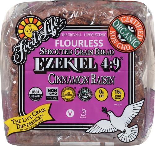Food For Life Flourless Sprouted Grain Bread, Cinnamon Raisin, 24 oz (Frozen)