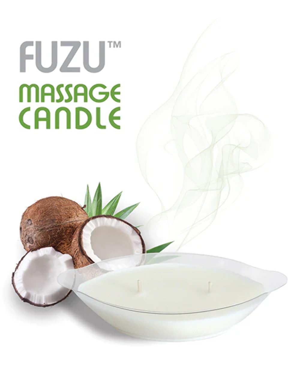 Deeva 82430: Fuzu Massage Candle Coconut Passion 4Oz White