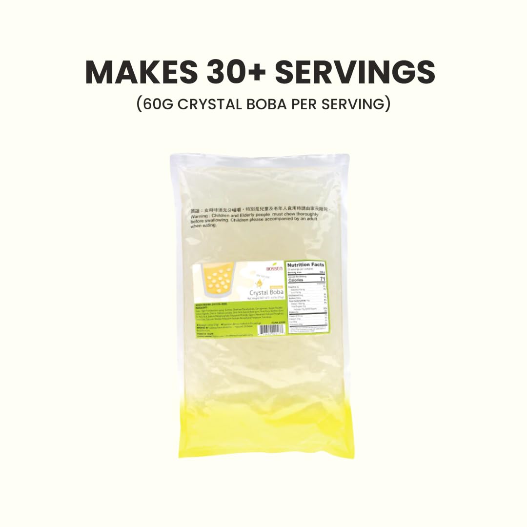 Bossen Crystal Boba, Original Flavor, 70 Ounce - Perfect for Bubble Tea and Dessert Toppings, Pack of 1