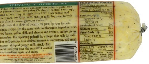 Food Merchants Organic Polenta Basil Garlic 18 Oz