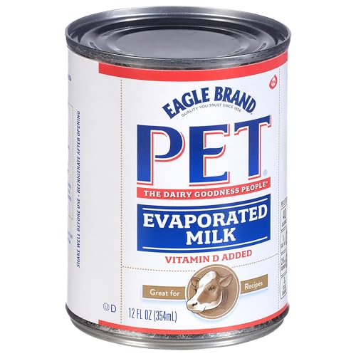 PET Evaporated Milk, 12 Ounce Can - Creamy & Rich Dairy Product, Perfect for Cooking and Baking