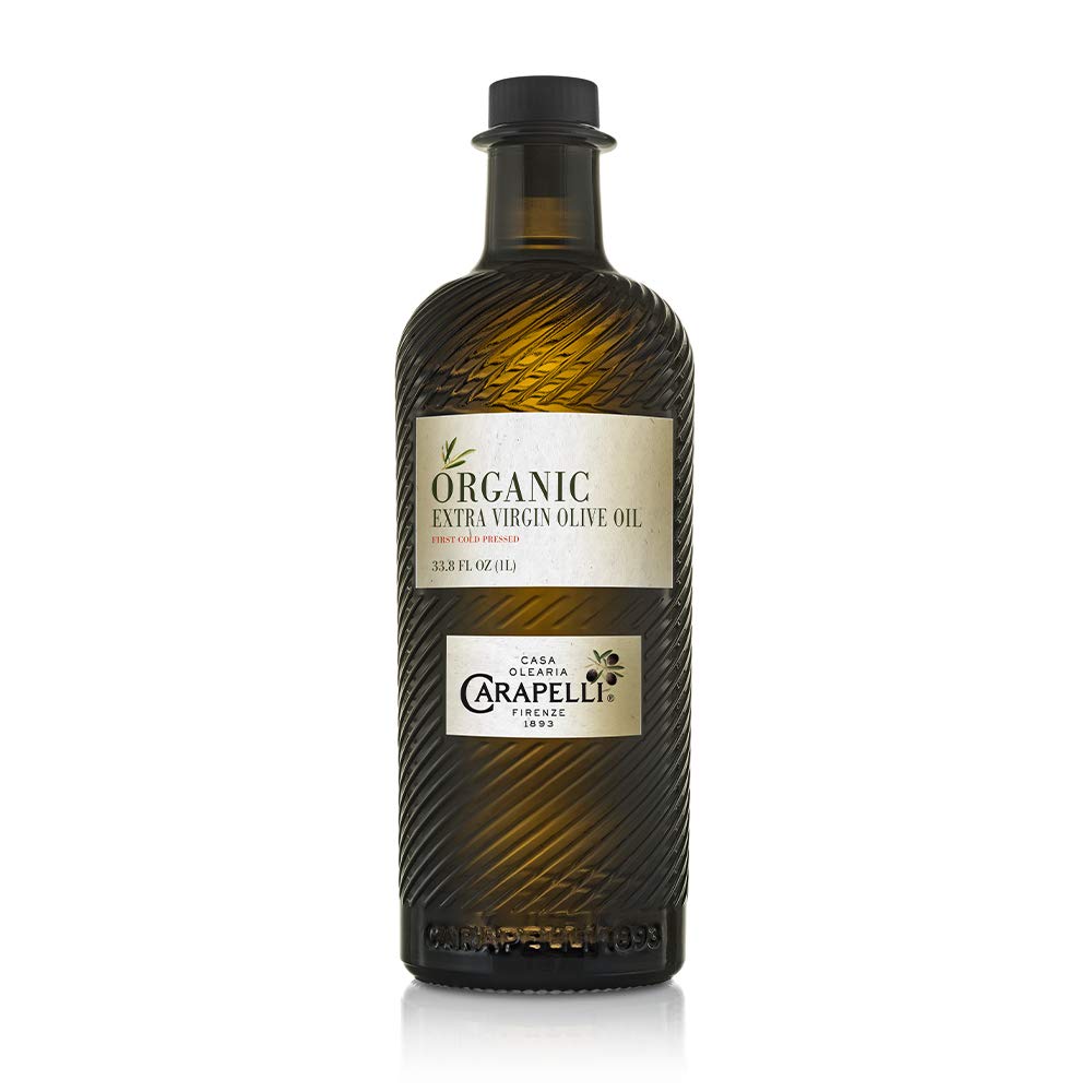 Carapelli - Organic Extra Virgin Olive Oil: Cold-Pressed Organic EVOO - 33.8 Fluid Ounces (1 Liter)