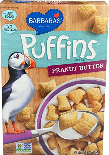 Barbaras Bakery Puffins Cereal, Peanut Butter, 11 Ounce