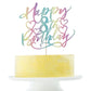 Yetxel Cake Topper - Happy 8th Birthday - Boys and Girls - Paper Decoration - Color Flash Design