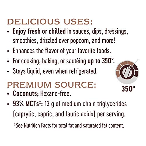 Nature's Way Liquid Coconut Oil, Superior Flavor and Aroma, Hexane Free, Stays Liquid, Non-GMO Project Verified, 10 Fl Oz (Packa