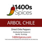 1Lb Chile De Arbol Food Service Size S17. Dried Arbol Whole Chilies Peppers, Chili Seco Pods For Authentic Mexican Food By 1400S