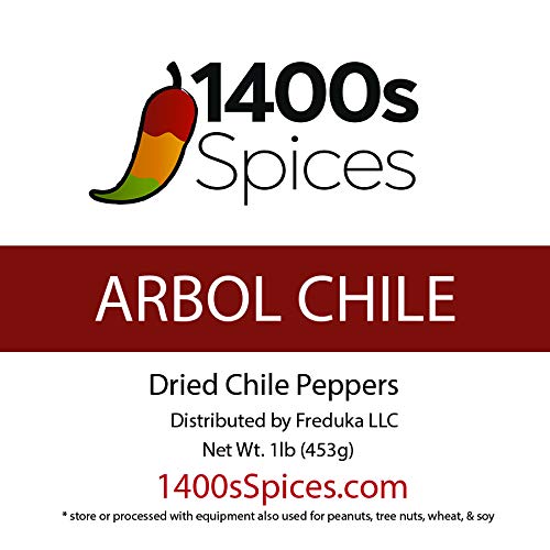 1Lb Chile De Arbol Food Service Size S17. Dried Arbol Whole Chilies Peppers, Chili Seco Pods For Authentic Mexican Food By 1400S