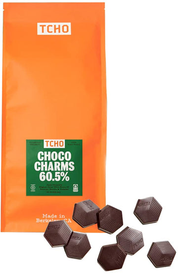 TCHO Choco Charms 61% Dark Chocolate Baking Couvertures (6.6lb Bag) | Organic & Fair Trade Certified | Non GMO, Non-Dairy, Vegan