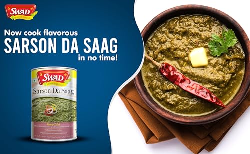 Swad Delicious Sarson Da Saag/Ready To Eat Instant Mix Vegetarian Sarson Ka Saag With No Added Preservative And Colours - 450 Gm