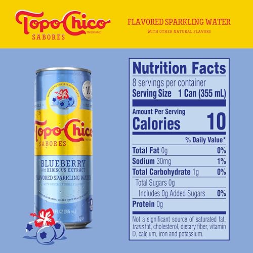 Topo Chico Sparkling Water Blueberry Hibiscus 12oz 8pk