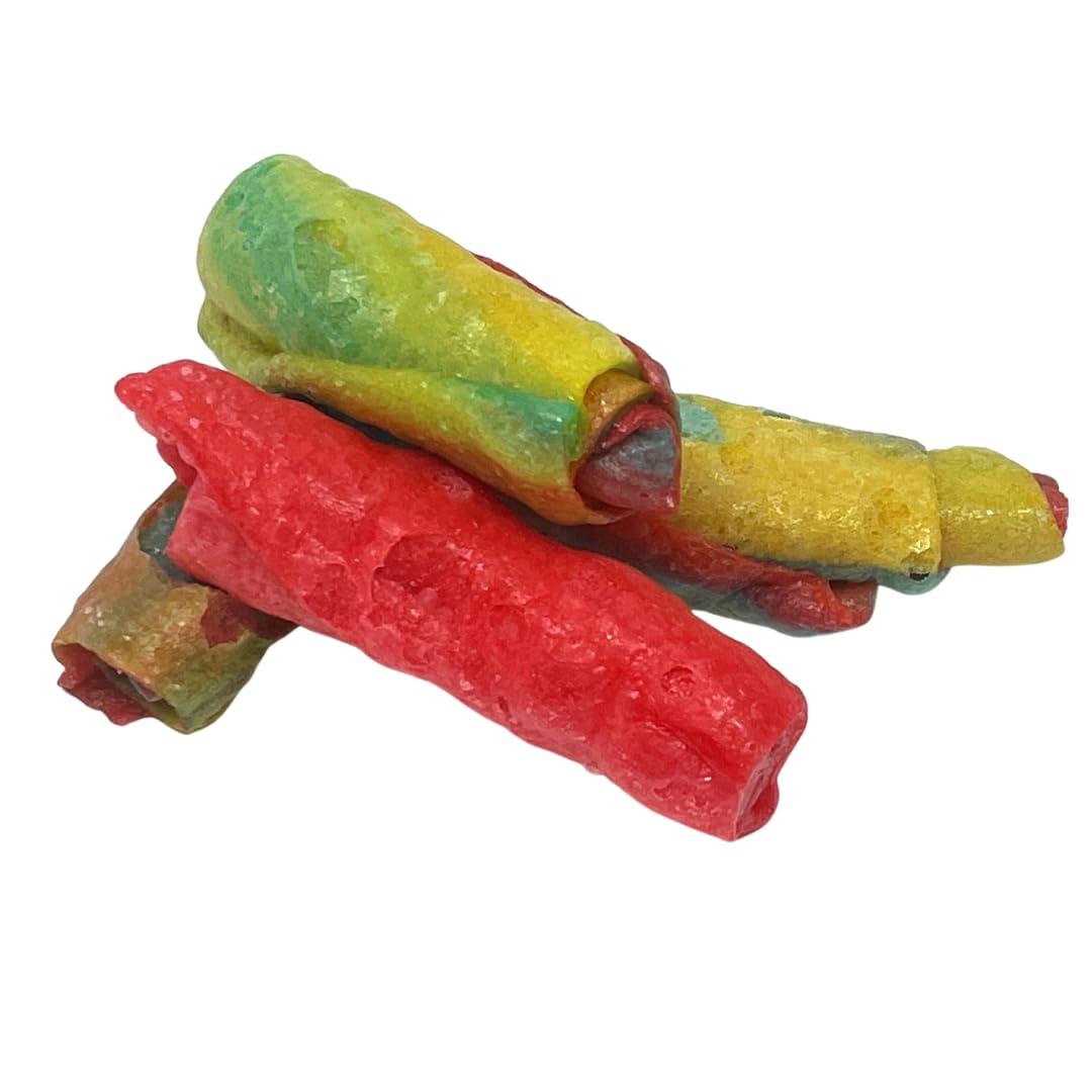 The Sweet Lyfe Freeze Dried Fruit Roll Ups 3.5 Oz Bag, 7 Fruit Roll Ups In Each Bag; Crispy And Delicious Freeze Dried Candy For Snacking: Tropical Tie Dye And Strawberry Blast Flavors
