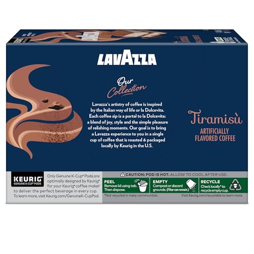 Lavazza Tiramis Coffee  Single Serve Keurig K-Cup Pods  Flavored Coffee  60-Count Box (6 Packs of 10)