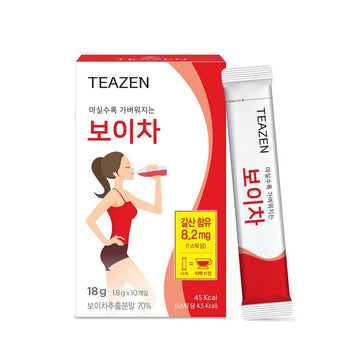 Teazen Puer Tea Drink Mix, Extract Powder Of Fermented Pu-Erh Tea, Hot Or Iced Herbal Tea, Dietary Fiber And Detox, 10 Sticks, 0