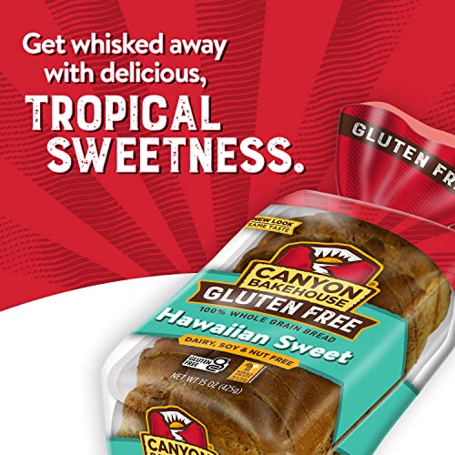 Canyon Bakehouse Hawaiian Sweet Gluten Free Bread, Whole Grain Sandwich Bread, Fresh, 15 oz Loaf