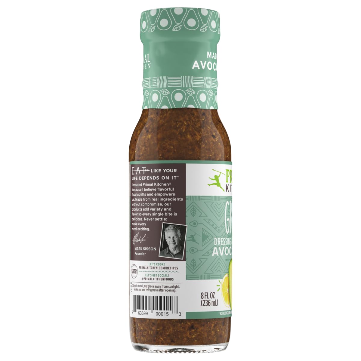 Primal Kitchen Greek Vinaigrette & Marinade Salad Dressing Made With Avocado Oil, Whole30 Approved, Certified Paleo, And Keto Certified, 8 Fluid Ounces, 8 Fl Oz (Pack Of 1) (Pkdress-Gv6)