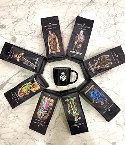 Catholic Coffee St. Michael Dark Roast Whole Bean Coffee with Almond & Citrus Notes, 12oz Bag