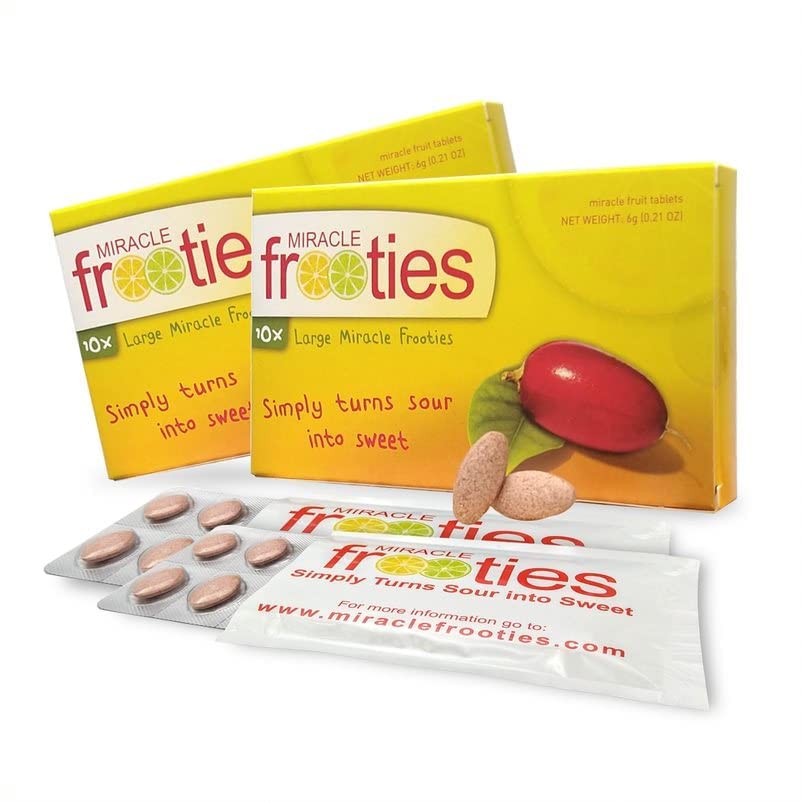 Miracle Frooties Miracle Berry Tablets - 100% Natural, Sugar Free, 20 Count Pack of 2, Energy Yellow