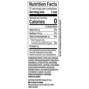 Mountain Dew Zero Sugar Soda, 12oz Cans (12 Pack)