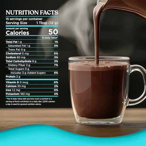Four Sigmatic Calm Mushroom Cocoa Mix | Organic Dark Hot Cocoa Mix With Reishi Mushroom | Vegan, Dairy Free | 15 Servings