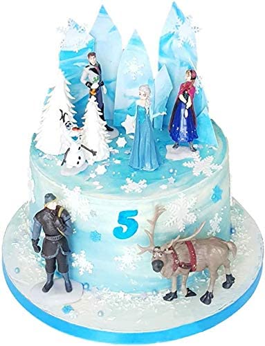 Feipai Frozen Cake Topper Figures Set, 6 Pieces, Plastic Decorations for Birthday Party