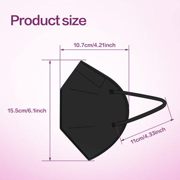 Miuphro Kn95 Disposable Face Mask 25 Pack 5-Ply Breathable Safety Masks Against Pm2.5, Disposable Respirator Protection Mask For