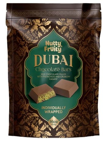 Nutty and Fruity Milk Chocolate Bars with Pistachio, Individually Wrapped, 16 oz (2 Pack), Brown