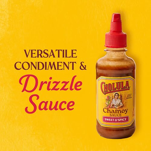 Cholula Chamoy Sauce, Sweet & Spicy, Tangy Drizzle Sauce with Arbol Chiles and Sweet Hibiscus, For Fruit, Cocktails, Desserts an