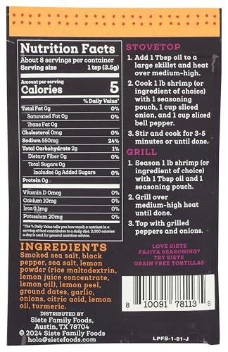 Siete Seasoning Lmn Pep Fajita 1 Oz
