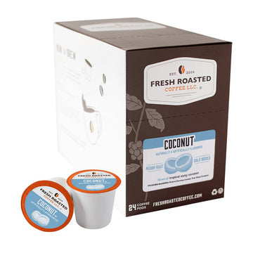 Fresh Roasted Coffee, Coconut, Flavored Coffee Pods, 24 Count