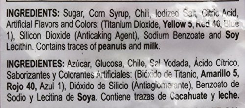 Vero Elotes Paletas Sabor Fresa Con Chile, 40 Count, Clear, Mexican Hard Candy Chili Pops