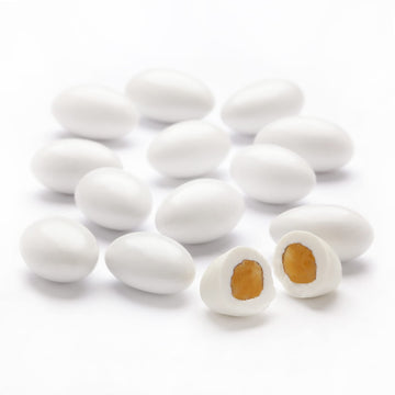 Sconza Jordan Almonds | White Candy Coated California Almonds | Wedding, Baby, Bridal Shower Candy | Made in the USA | Pack of 1