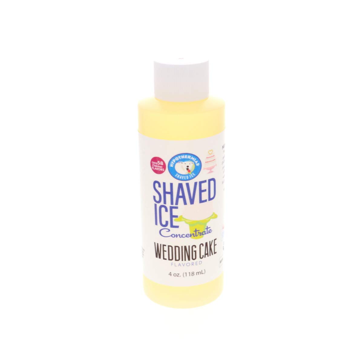 Hypothermias Shaved Ice And Snow Cone Syrup Unsweetened Flavor Concentrate - 4 Fl Oz - Makes 1 Gallon Of Ready To Use Syrup - We