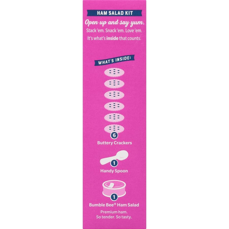 Bumble Bee Snack On The Run Ham Salad With Crackers Kit, 3.5 Oz (Pack Of 12) - Ready To Eat, Spoon Included - Shelf Stable & Convenient Protein Snack