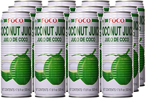 Foco Coconut Juice, 17.6 Fl Oz, Pack of 12