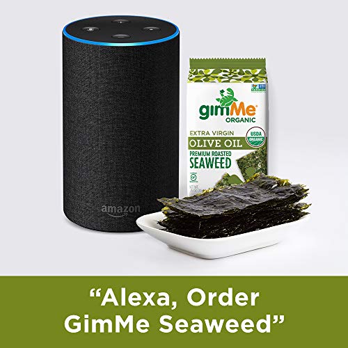 gimMe Organic Roasted Sea  Snacks, Extra Virgin Olive Oil, Keto, Vegan, Gluten-Free, 12 Count