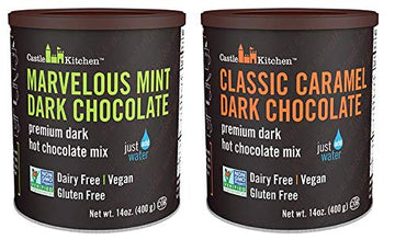 Castle Kitchen Natural Hot Chocolate Mix Variety Pack - Dairy-Free, Vegan Complete Mixes - Just Add Water - Pack of 2 (Classic C