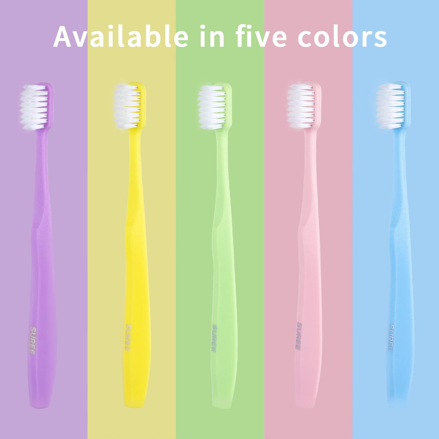 Suree Extra Soft Toothbrush For Sensitive Teeth And Gums (5 Pack), Ultra Soft Toothbrush With 10000 Micro Nano Bristles For Adul