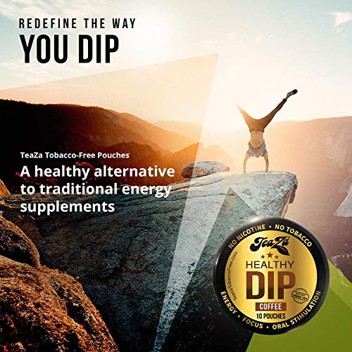 TeaZa Herbal Dip Coffee Pouches - Nicotine Free, smoky aroma Free - 10 Count (Pack of 4)