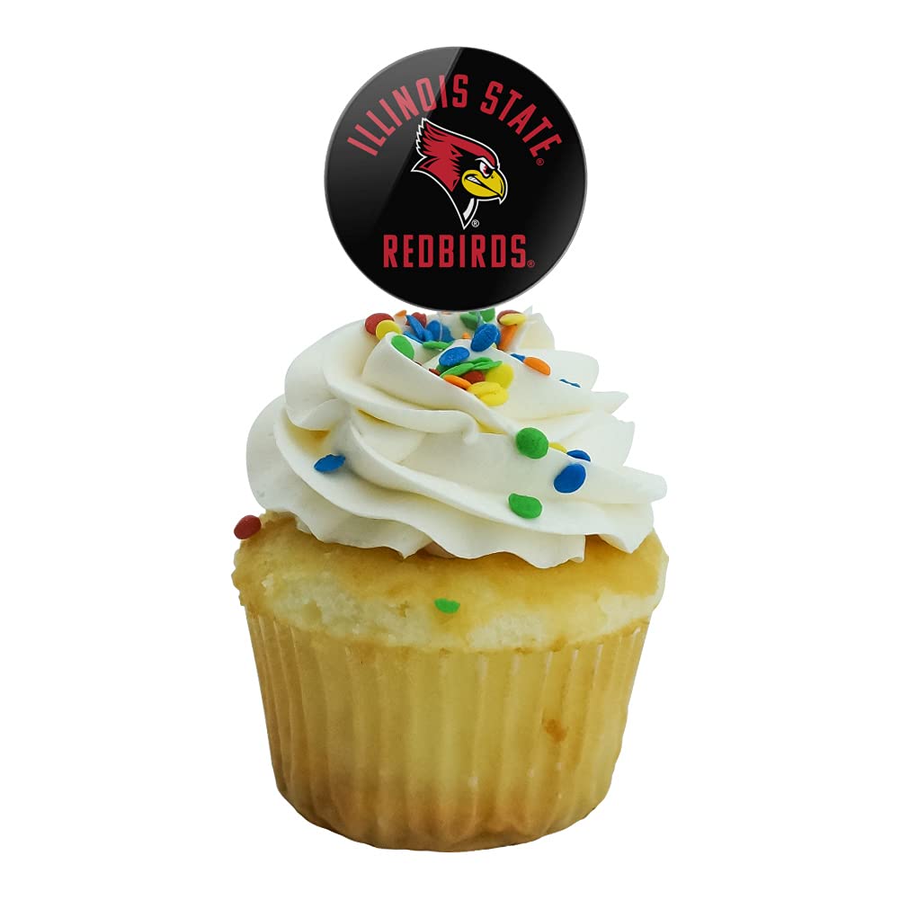 Graphics & More Illinois State Redbirds Cupcake Picks Toppers Decoration Set Of 6