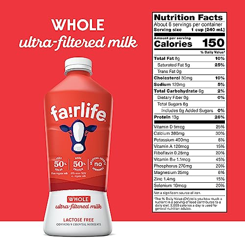 Fairlife Whole Fat Ultra Filtered Milk, Lactose Free, 52 Fl Oz