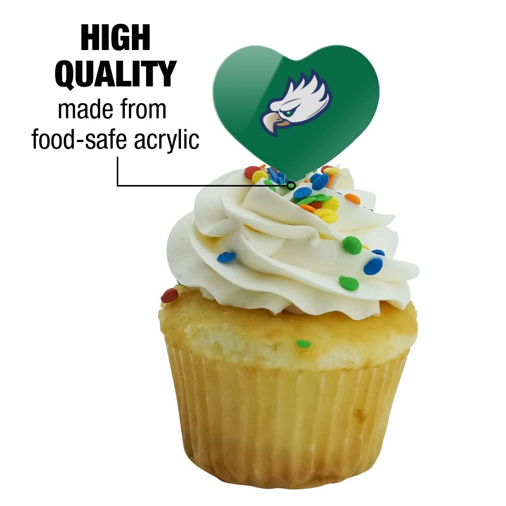 GRAPHICS & MORE Cupcake Picks Set of 6, Heart Decoration, Acrylic, Florida Gulf Coast University, One Size, Model CUPCAKE.HEART.CLCFGC.Z008422