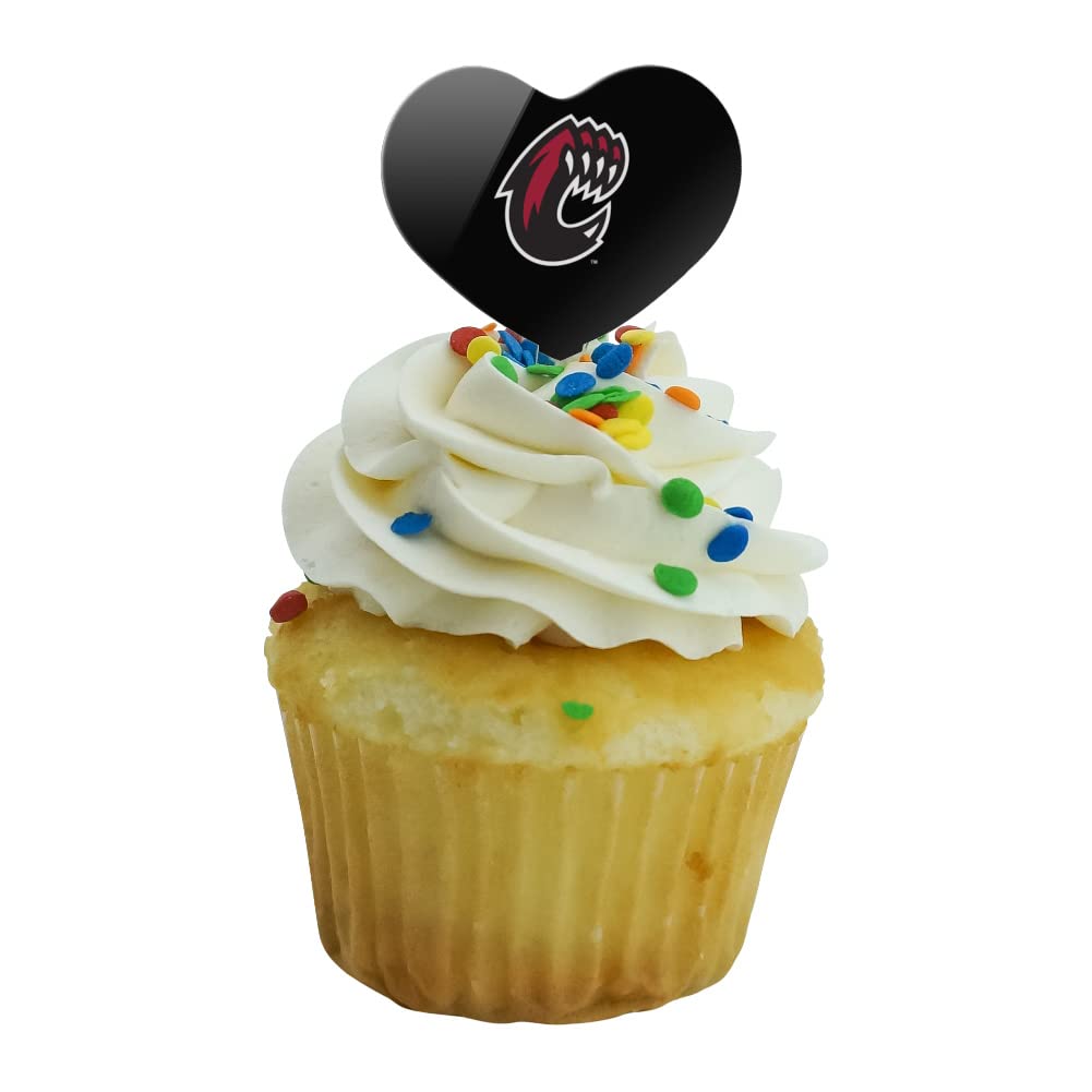 GRAPHICS & MORE Cupcake Picks Set of 6, Acrylic, Central Washington University, One Size, Heart Design
